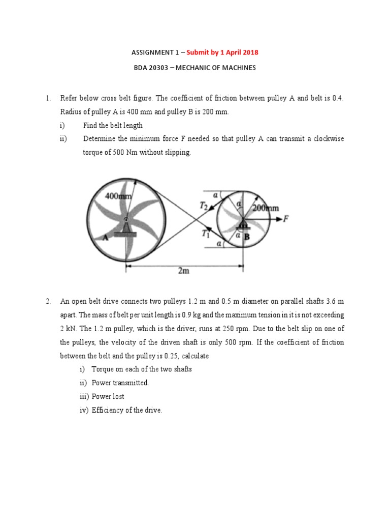 3.4 Gear and Belt Drives Assignment | PDF | Science & Mathematics