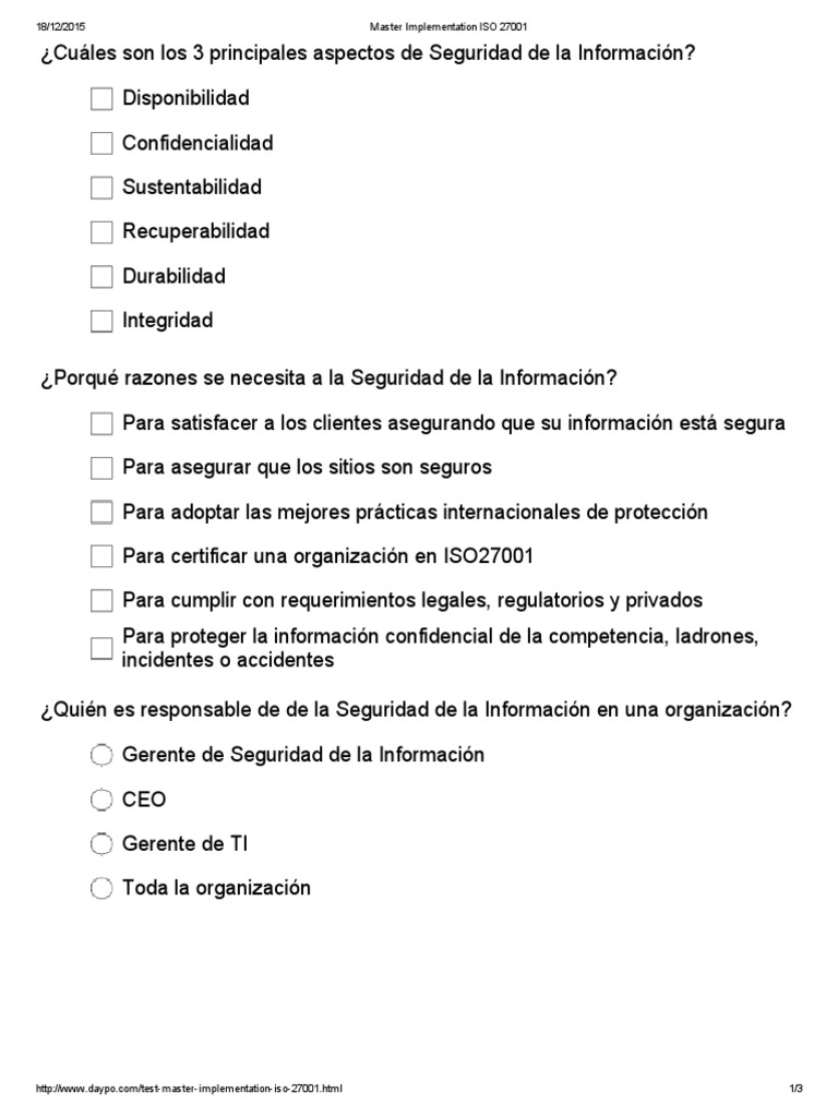 Implementación de ISO 27001 en Seguridad Informática | PDF | Seguridad ...
