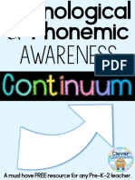 Phonological Phonemic Awareness Continuum OVERVIEW Clever Classroom PDF