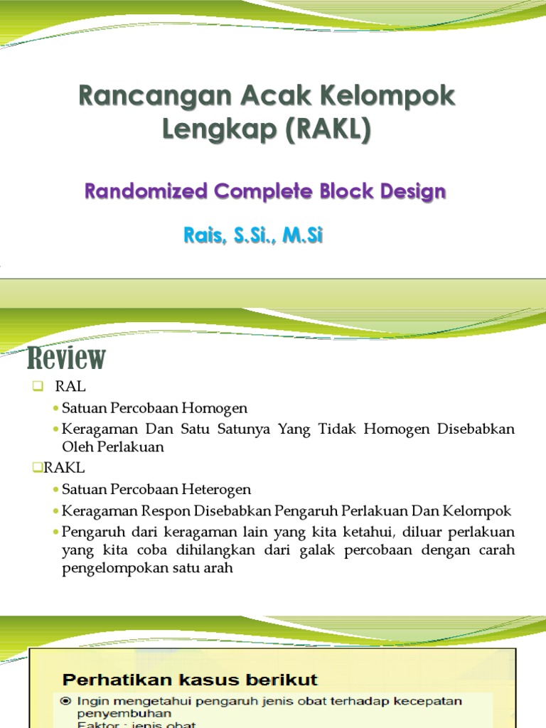 Rancangan Acak Kelompok dalam Penelitian | PDF