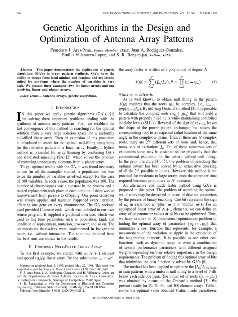 Genetic Algorithms in The Design and Optimization of Antenna Array ...