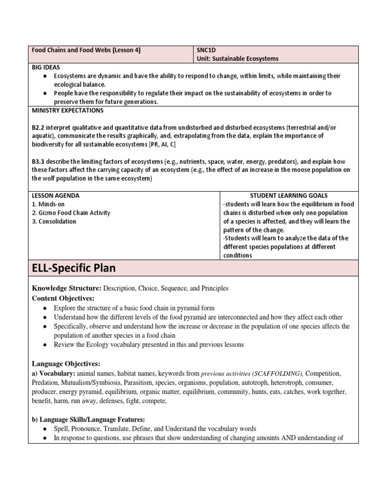 Worksheets Ecology Vocabulary Worksheet lesson 4 ecosystem predation