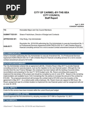 Amendment No. 3 PSA Reza 04-03-18