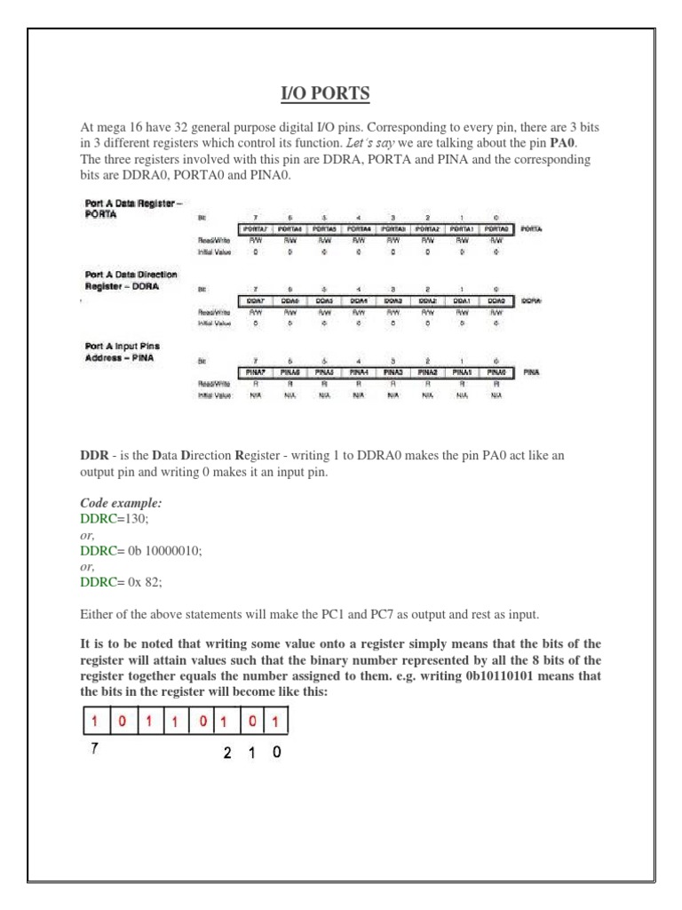 I/O Ports: Code Example | PDF