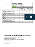 Standards of Mathematical Practice: Pre-Algebra Learning Targets: Angles & Triangles