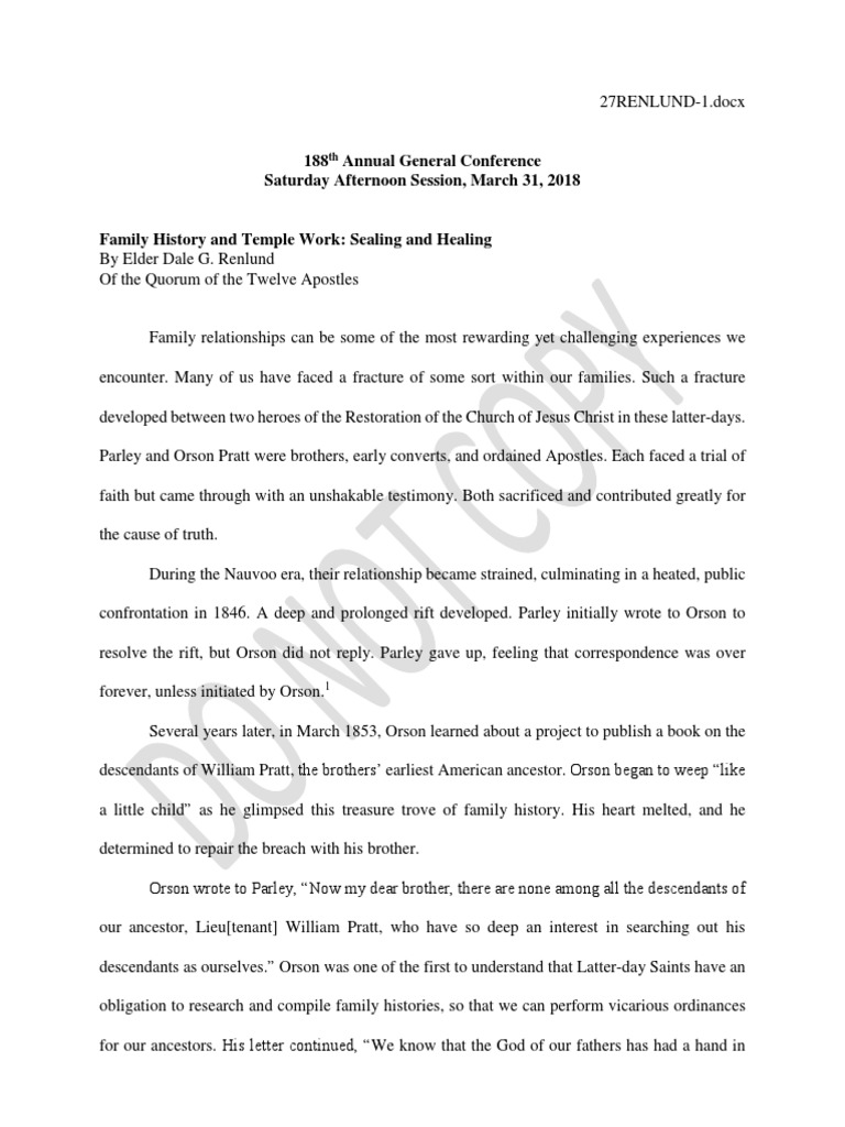 Elder Renlund Talk April, 2018 LDS General Conference PDF The