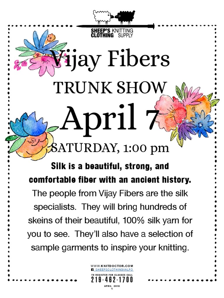 April Classes and Events | PDF | Knitting | Crochet