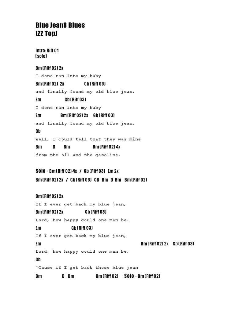 zz top my old blue jeans