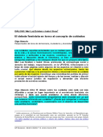 El Debate Feminista en Torno Al Concepto de Cuidados