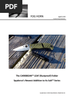 The CARIBBEAN™ LEAF (Rustproof) Folder Spyderco’s Newest Addition to Its Salt™ Series 
