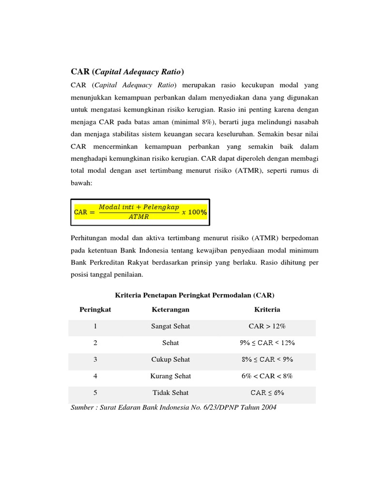 Analisis Rasio Kecukupan Modal BRI | PDF