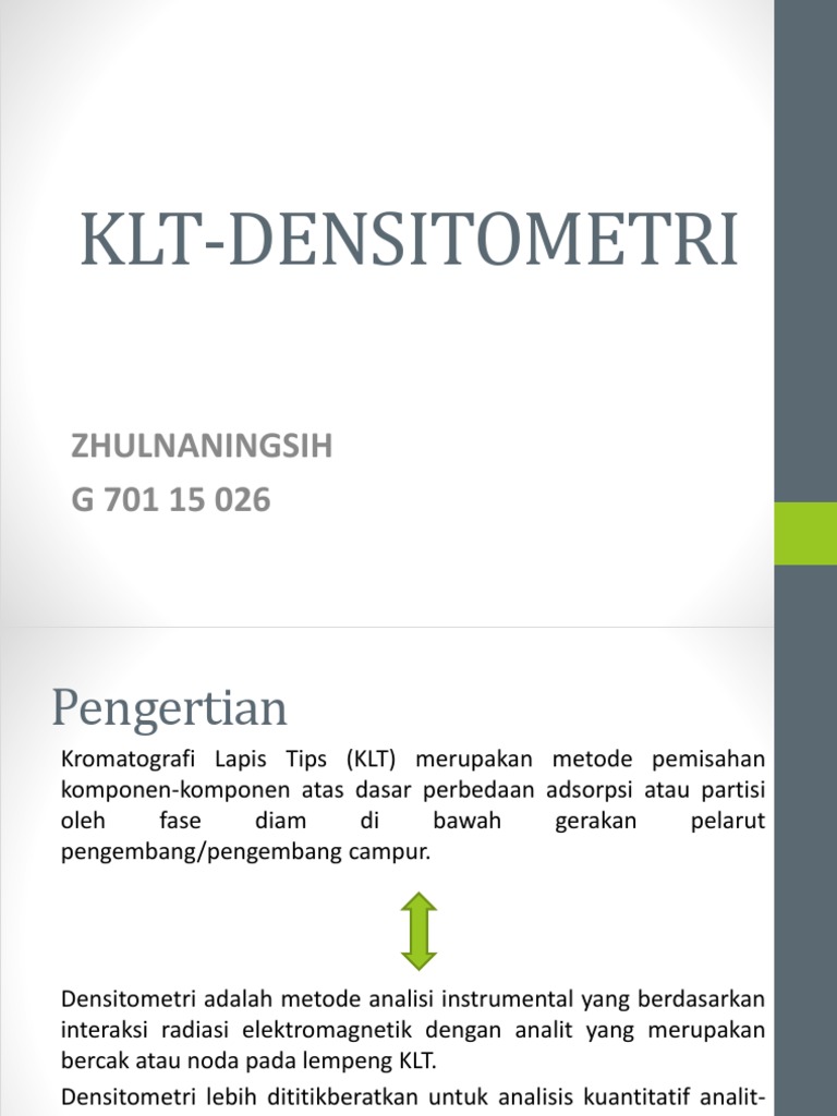 Prinsip dan Komponen KLT-Densitometri | PDF