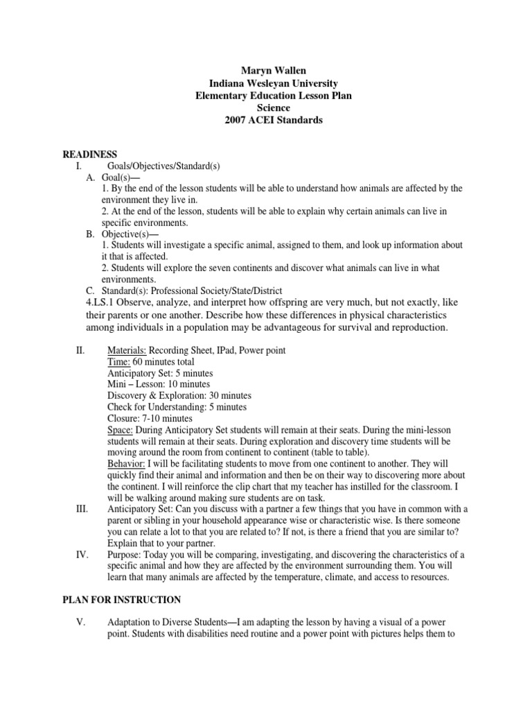 Science Lesson Plan 2 | PDF | Educational Assessment | Learning