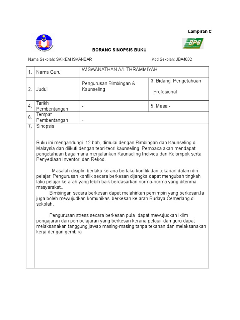 Sinopsis Buku Kaunseling  PDF