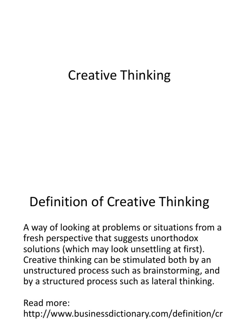 Creative Thinking Pdf : Table of contents – LYPIN