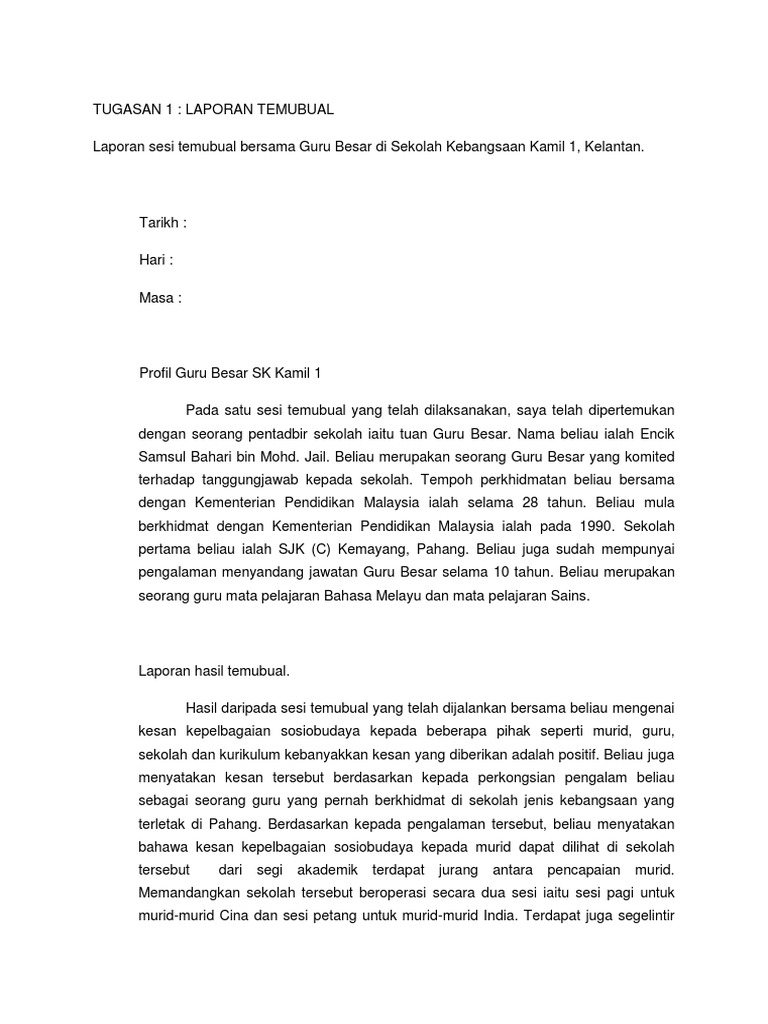 Laporan Temubual Pdf