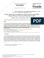 Energy and Exergy Investigation of Small Capacity Single Effect Lithium Bromide Absorption Refrigeration System