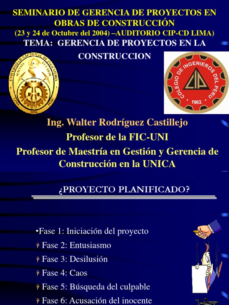 LA GERENCIA DE PROYECTOS EN CONSTRUCCION Minimizado | PDF ...