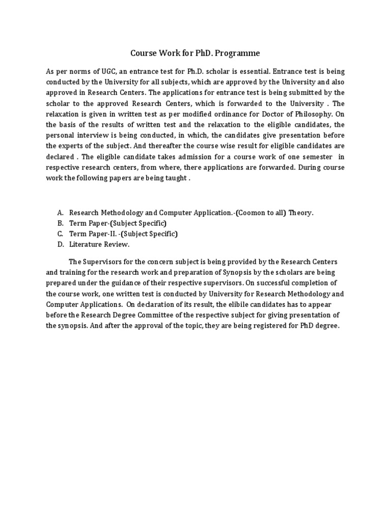 PhD Coursework and Admission Process | PDF | Technology & Engineering