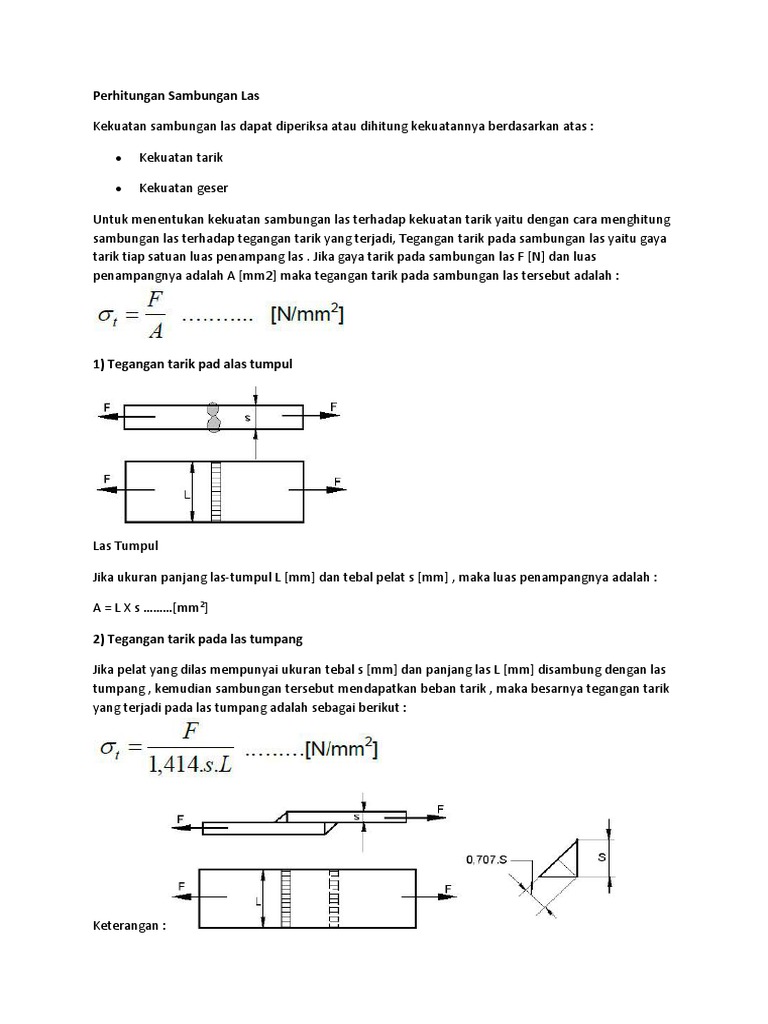 Perhitungan Sambungan Las