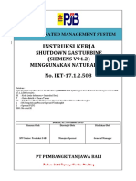 Instruksi Kerja Shutdown GT Menggunakan Natural Gas