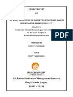 An Analytical Study of Marketing Strategies of Maruti Suzuki in Nagpur Market (2016-17