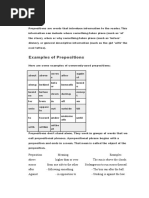 Examples of Prepositions