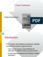 Theme 10 - Fiscal Federalism: Public Economics