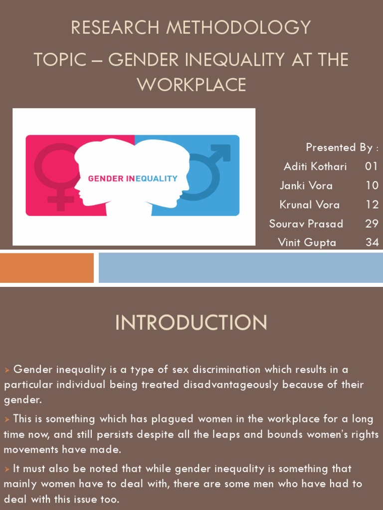 Examining Gender Inequality at the Workplace: A Study of its Causes ...