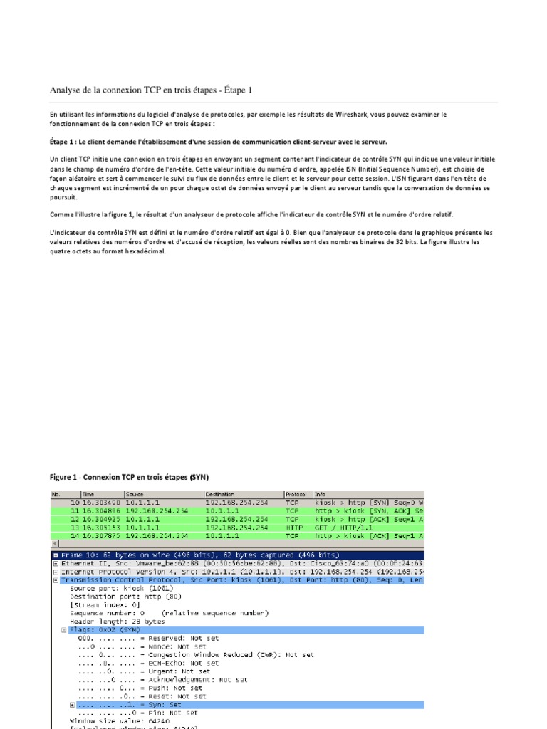 Connexion TCP : Analyse des 3 Étapes | PDF | Protocole de contrôle de ...