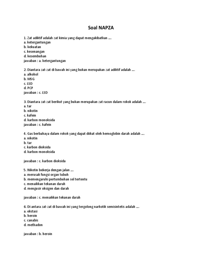 Soal Narkoba