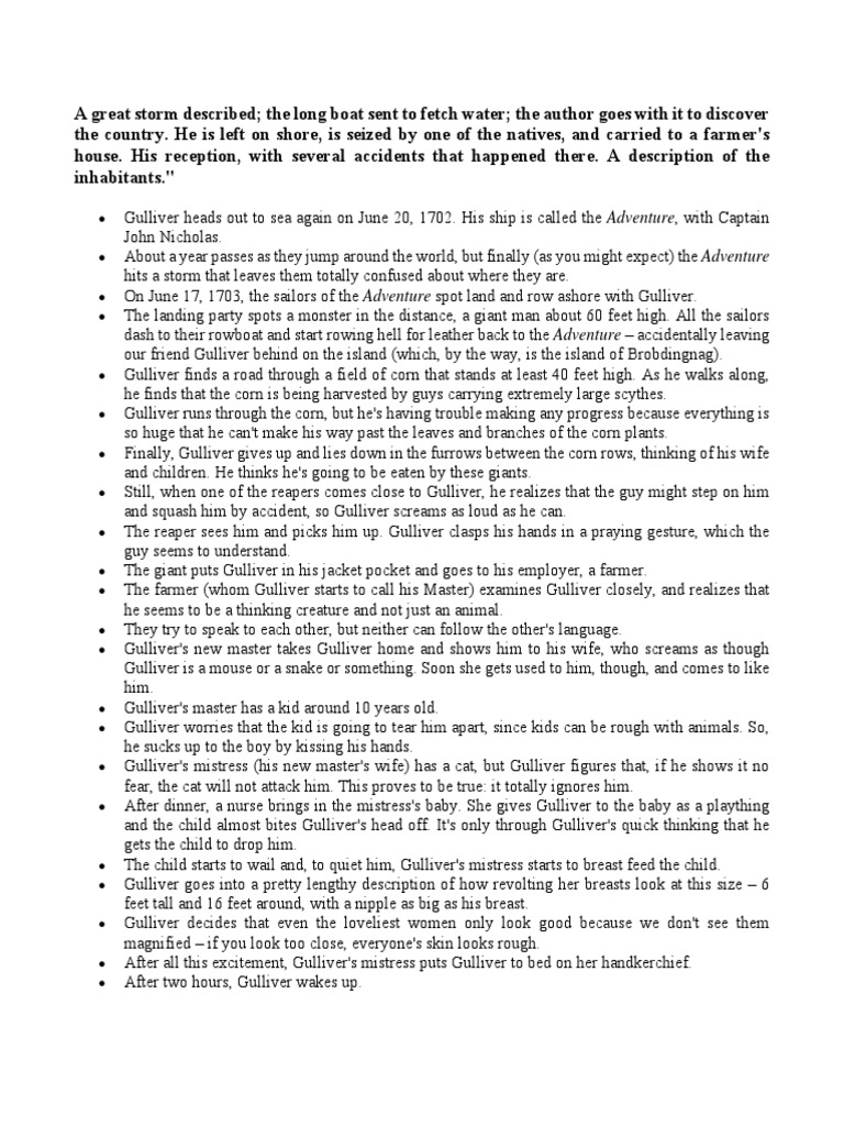 Gulliver Travels Chapter 2 Summary Parliament