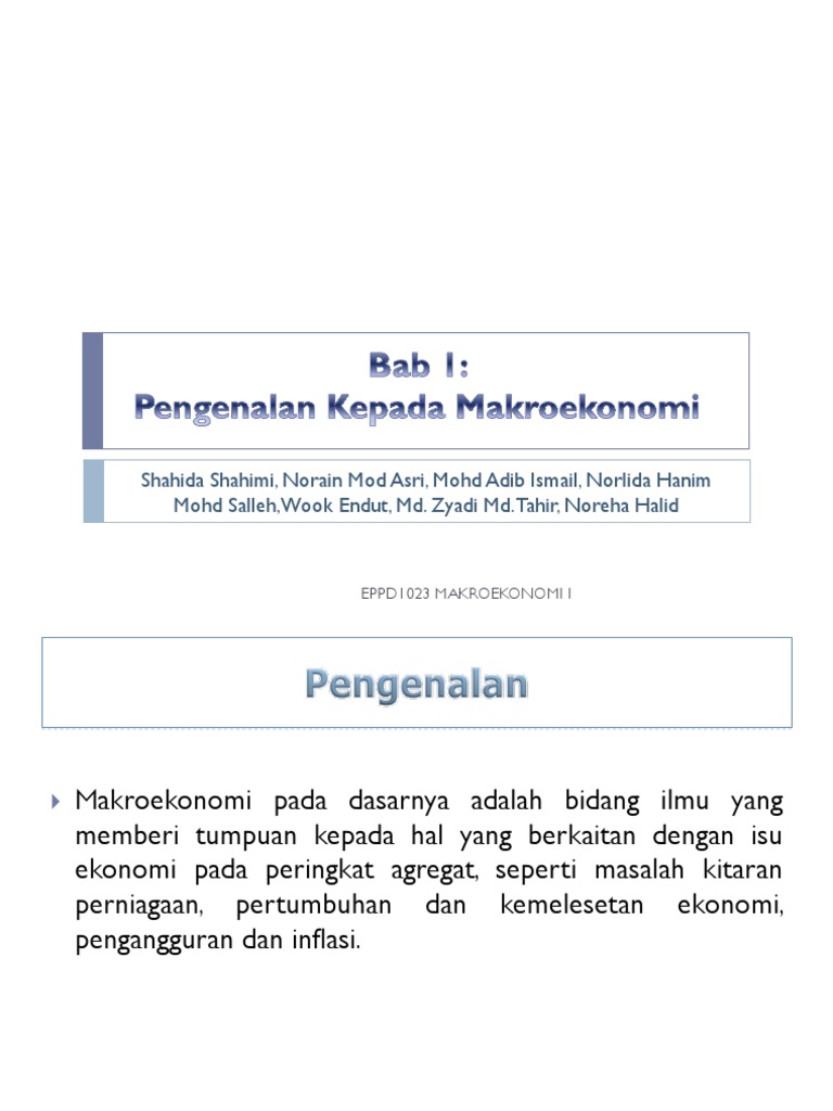 Bab 1 Pengenalan Kepada Makroekonomi | PDF