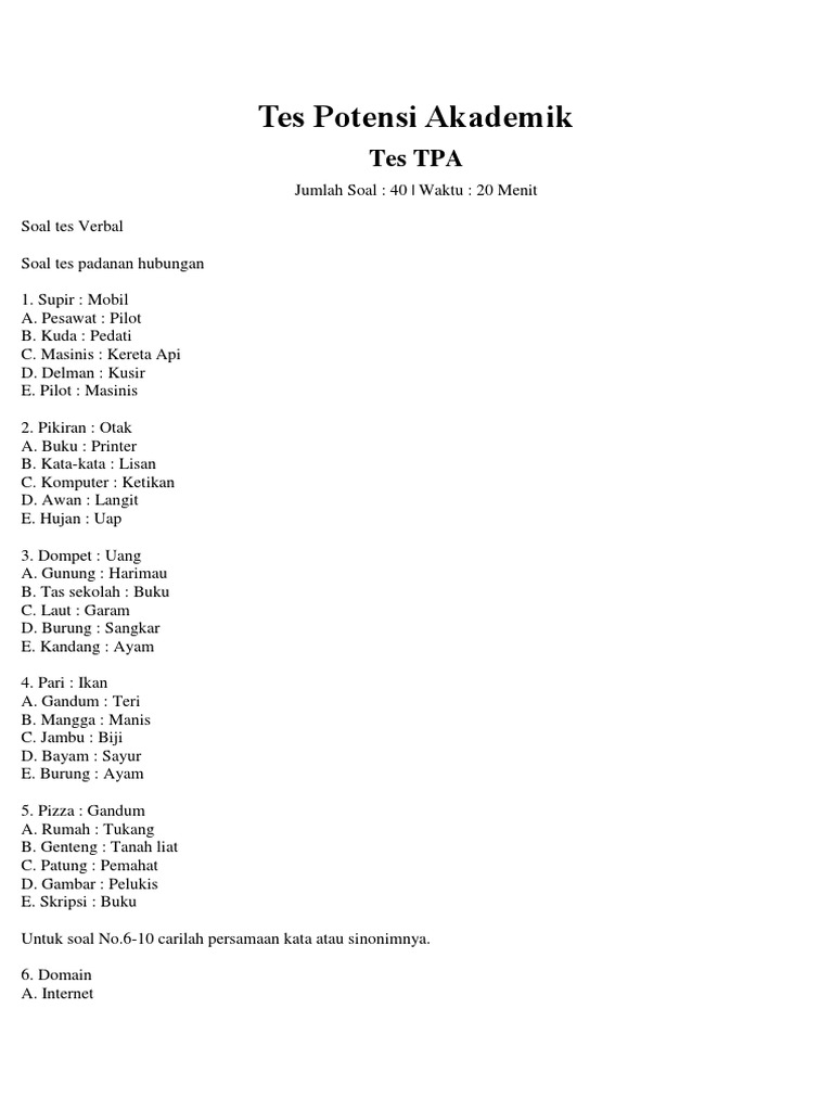Tes Potensi Akademik