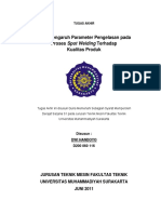 Studi Pengaruh Parameter Pengelasan Pada Kualtias Prroduk