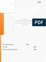 KNF2033 Engineering Mathematics III Evaluations