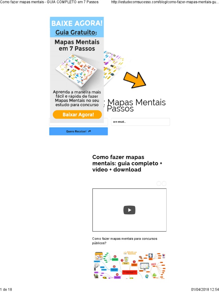 Como Fazer Mapas Mentais - GUIA COMPLETO em 7 Passos | PDF | Memória ...