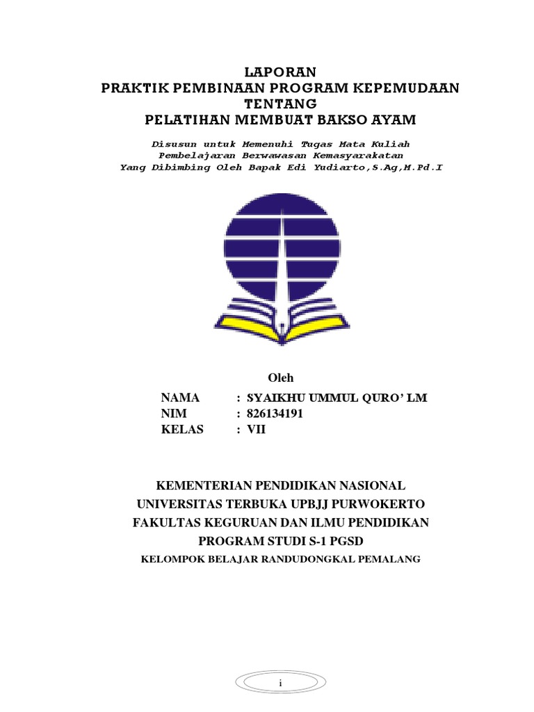Download Contoh Laporan Pengembangan Diri