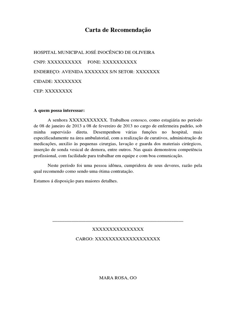 Carta de Recomendação