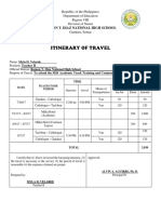 Itinerary of Travel
