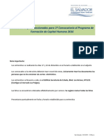 Preseleccionados para Entrevista PFCH 2016