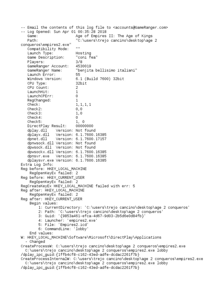 Aoe2 log file email pdf desktop environment command line interface