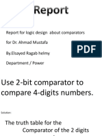 Report For Logic Design About Comparators For Dr. Ahmad Mustafa by - Elsayed Ragab Helmy Department / Power