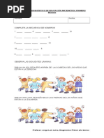 Prueba de Diagnostico de Educacion Matematica Primero Basico