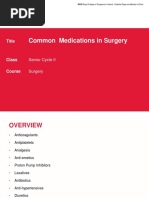 Common Medications in Surgery 2017-18