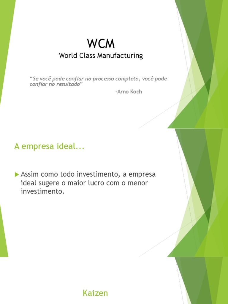 Pilares do WCM e sua Implementação | PDF | Logística | Qualidade (negócios)