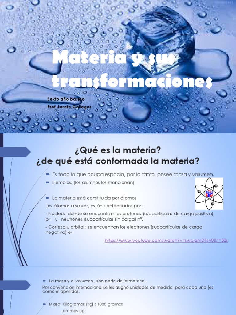 La Materia y Sus Transformaciones 6to Basico | PDF | Mezcla | Solvente
