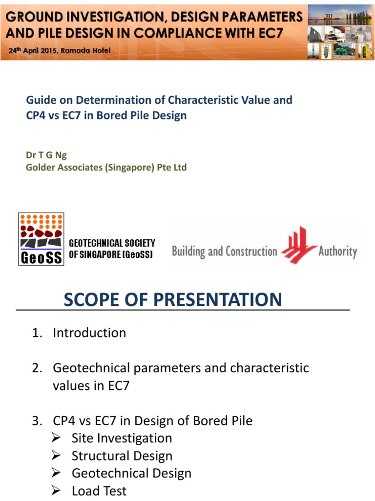 Bored Pile Design: CP4 vs EC7 Guide | PDF | Geotechnical Engineering ...