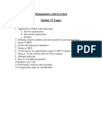 Management Control System Module VI Topics