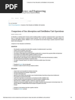 Comparison of Gas Absorption and Distillation Unit Operations